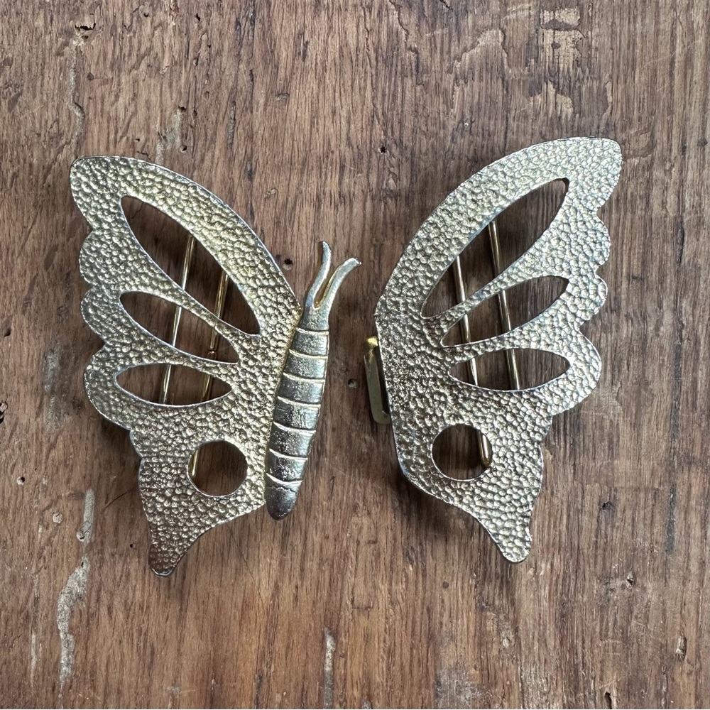 Vintage 70s Mimi di N large butterfly designer belt buckle